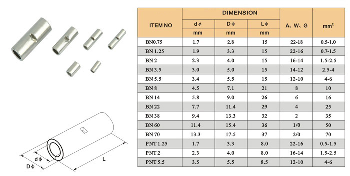 Intermediate bare connector (TL-type)